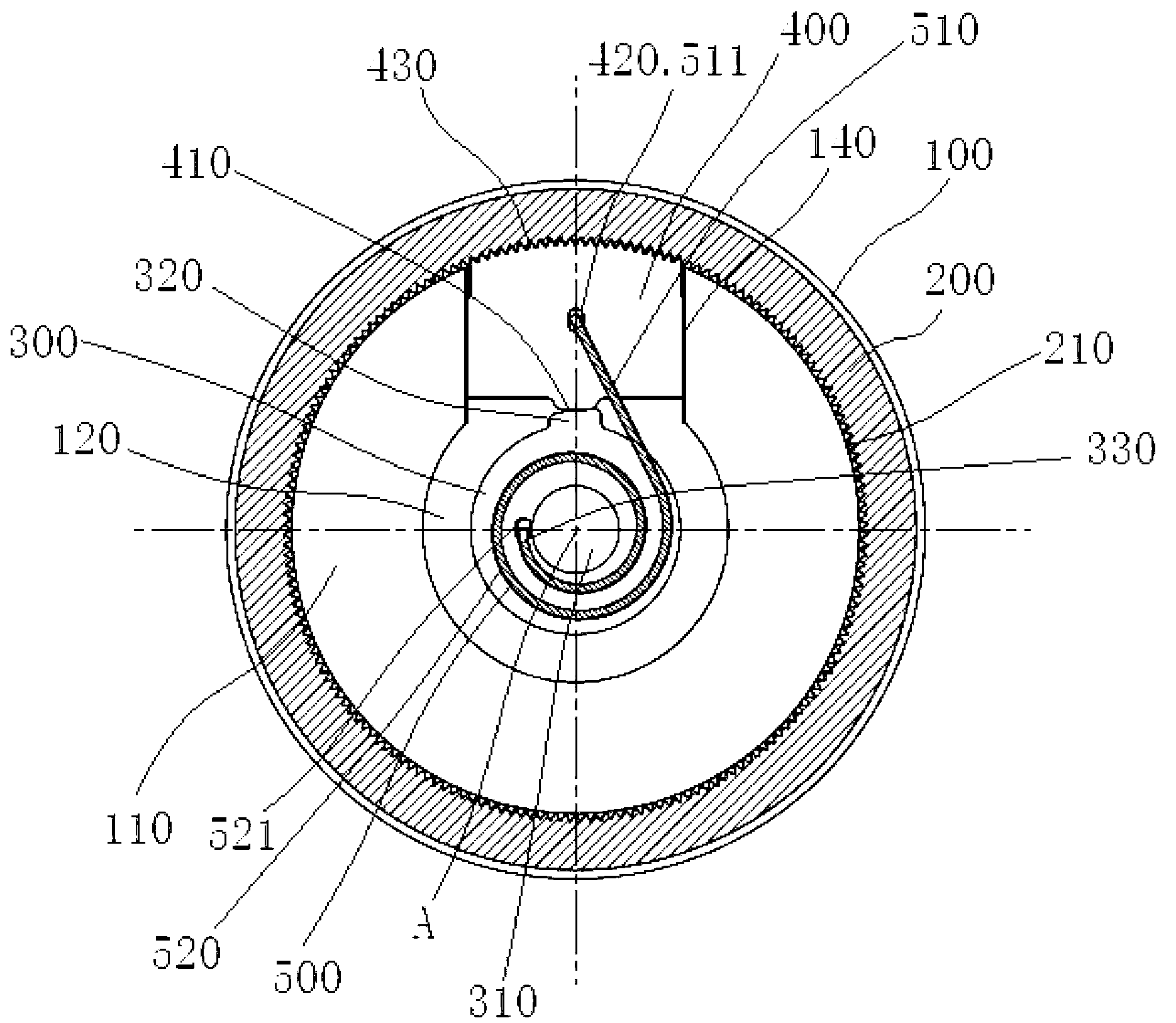 Shrinkage type spring locking accessory for seat angle regulator