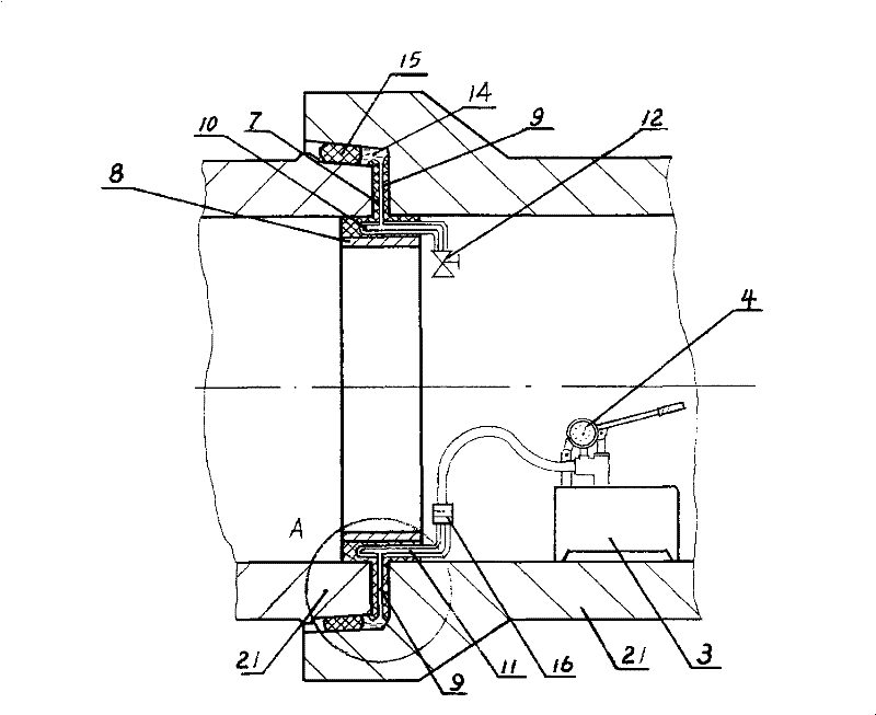 Pipeline pressure test method and device