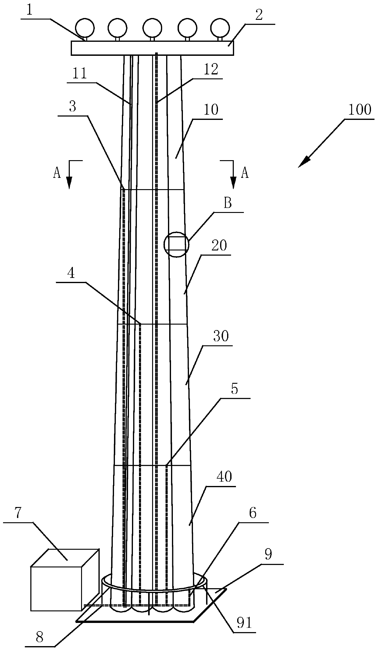 Inflatable easy-folding rod