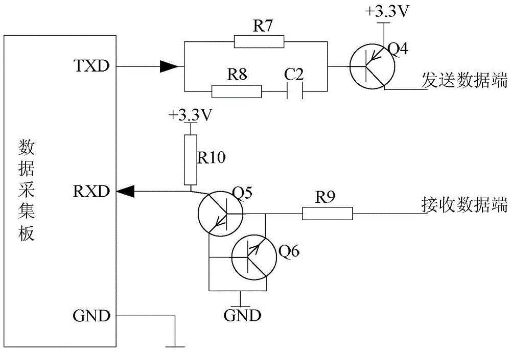 One-to-many data transmission device and data transmission method realized by rs232 interface