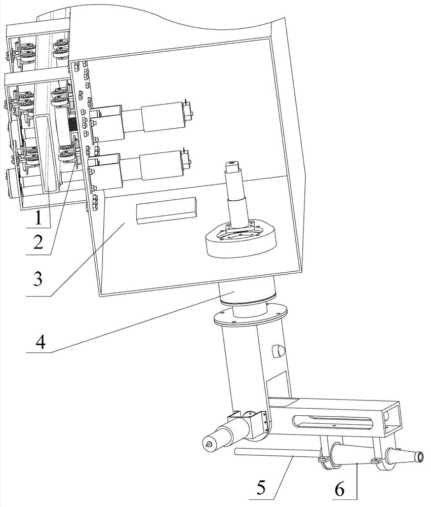 Side-hung tunnel fire-extinguishing robot mechanical system