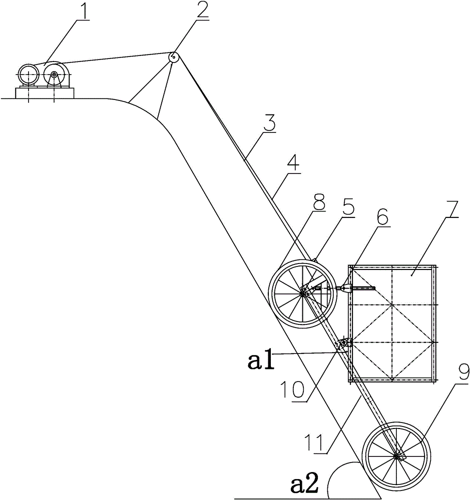 Screw type self-balancing operation platform for side slope construction