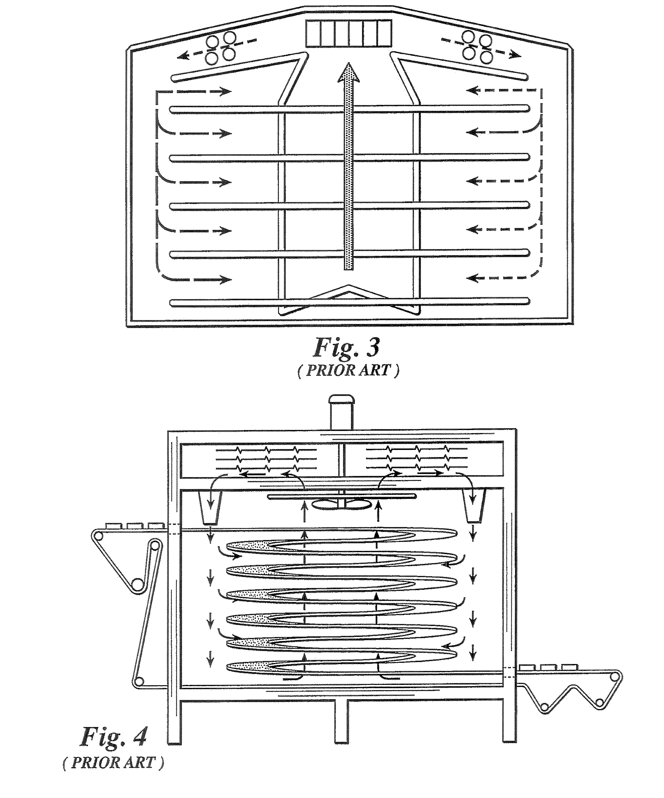 Airflow pattern for spiral ovens