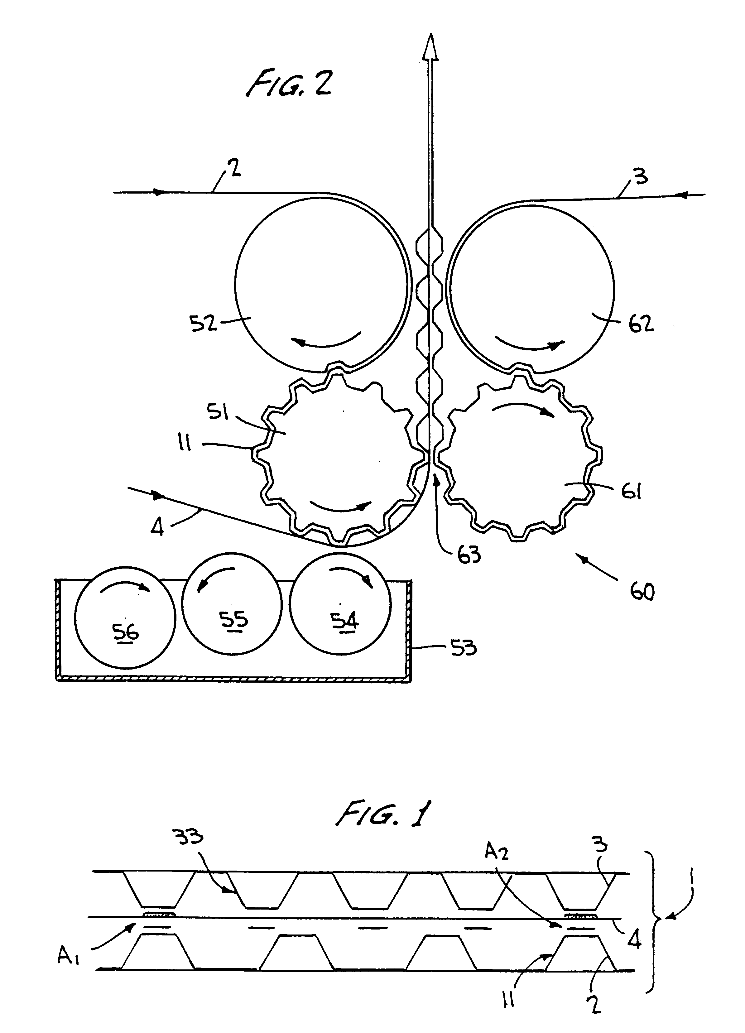 Three ply absorbent paper product and method of making