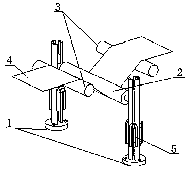 Tension adjustment device for high-strength fiber laid fabric