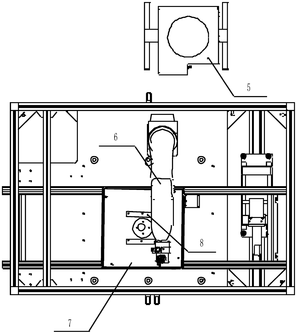 Positioning, conveying, tightening and detecting integrated device of exhaust phase shifter