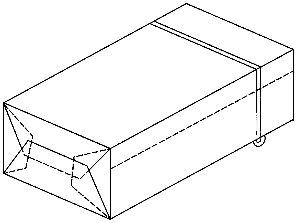 Rolled tearing paste piece, outer packaging film and boxed product