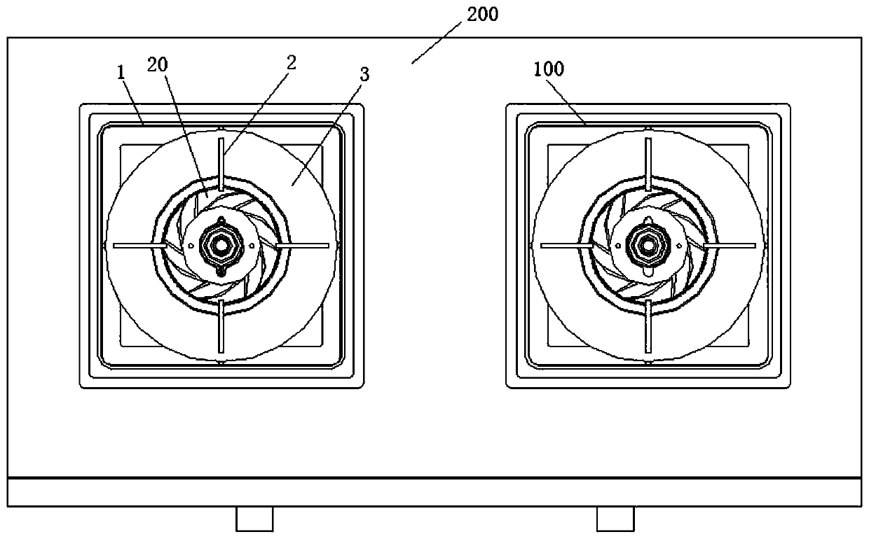 A pot support with a high-efficiency energy-gathering ring and a gas stove with an integrated anti-dry function