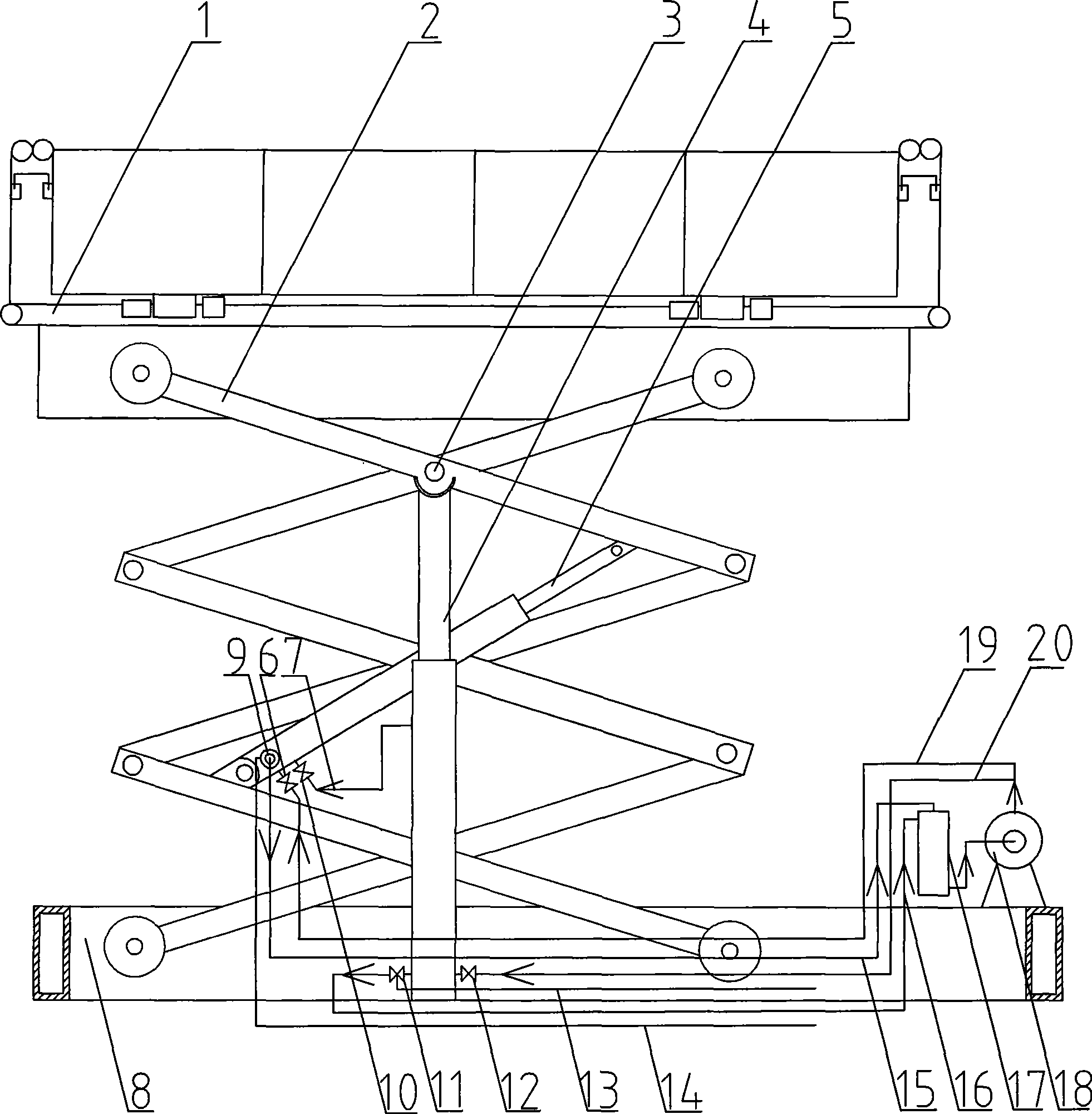 Hydraulic mobile lifting platform and labor-saving apparatus