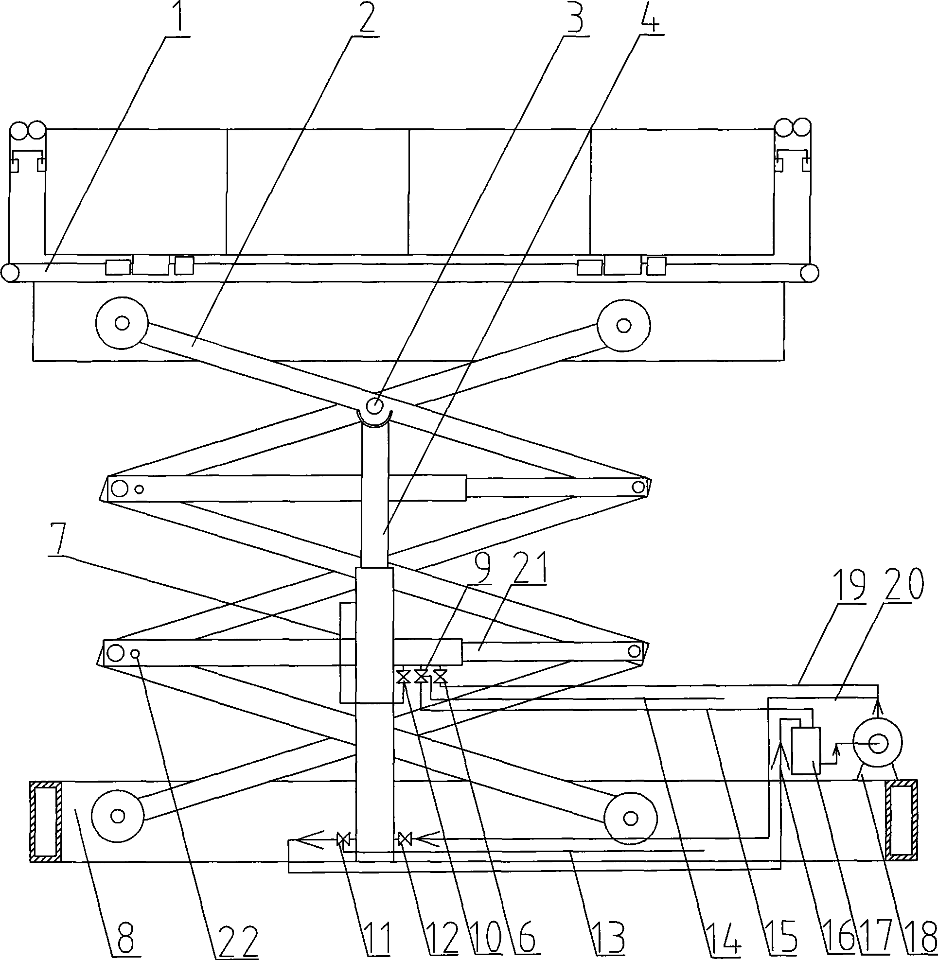 Hydraulic mobile lifting platform and labor-saving apparatus