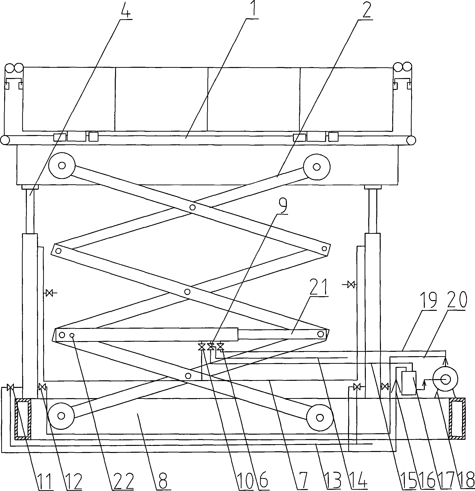 Hydraulic mobile lifting platform and labor-saving apparatus