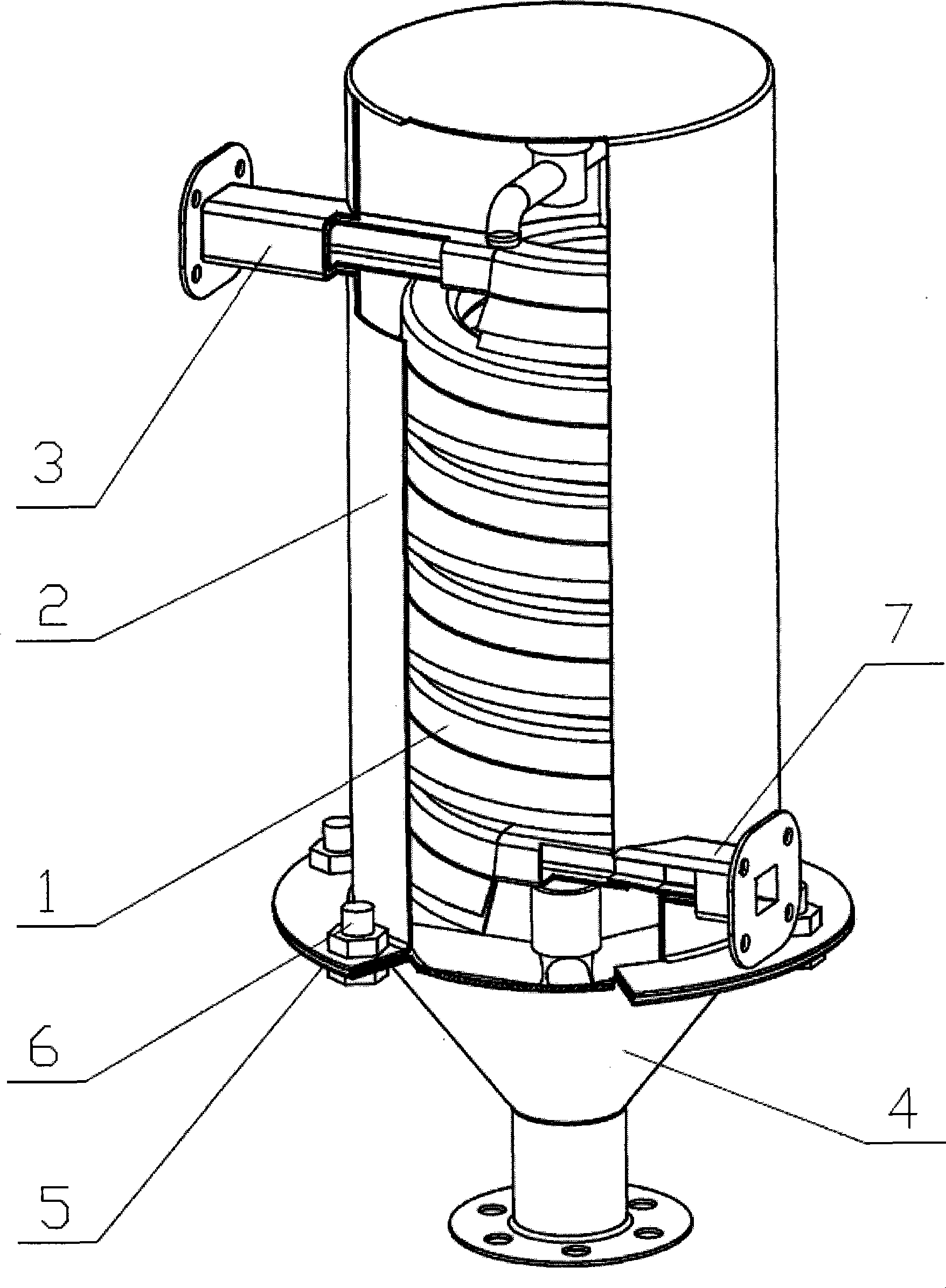 Spiral type gas-solid separation device