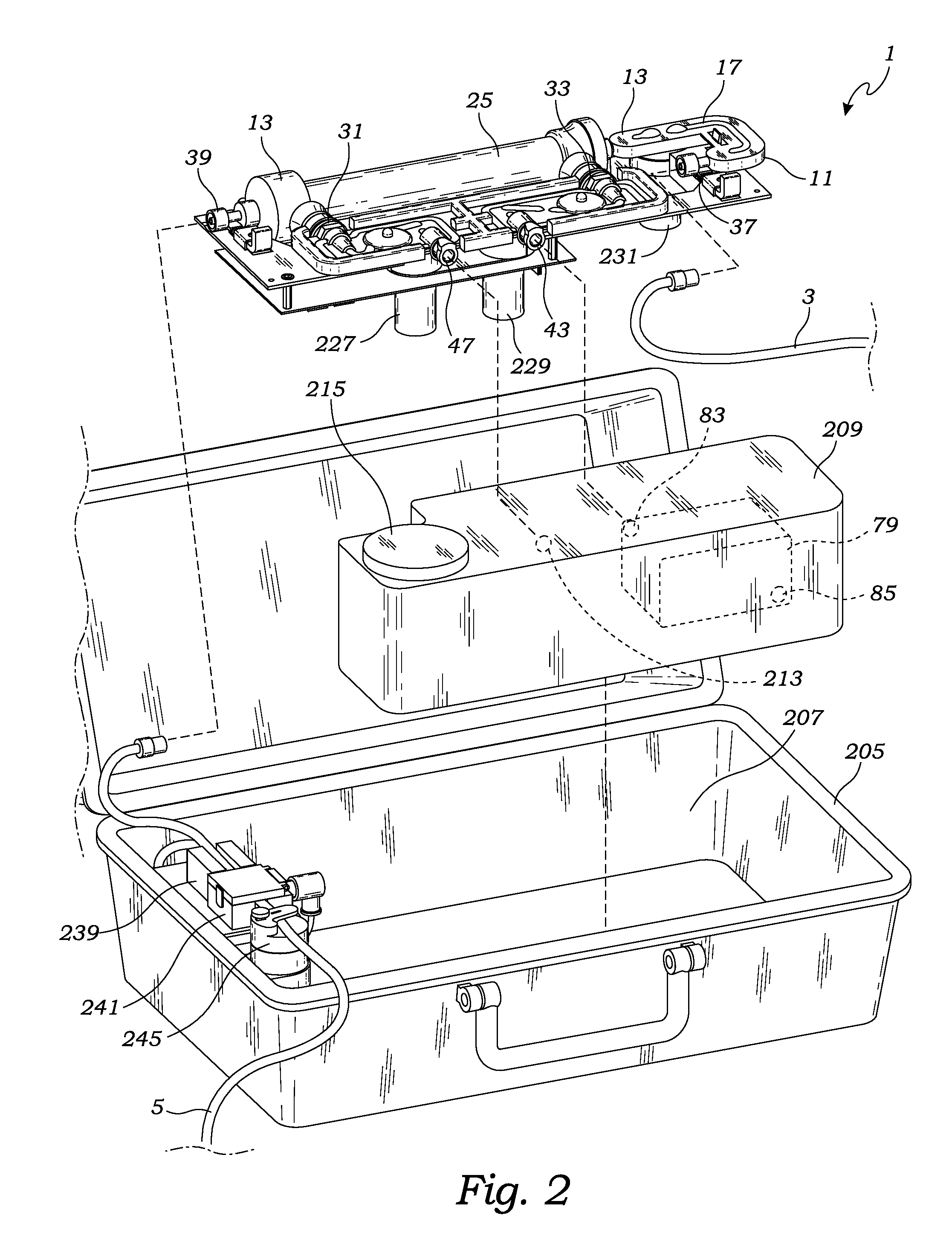 Portable hemodialysis machine and disposable cartridge