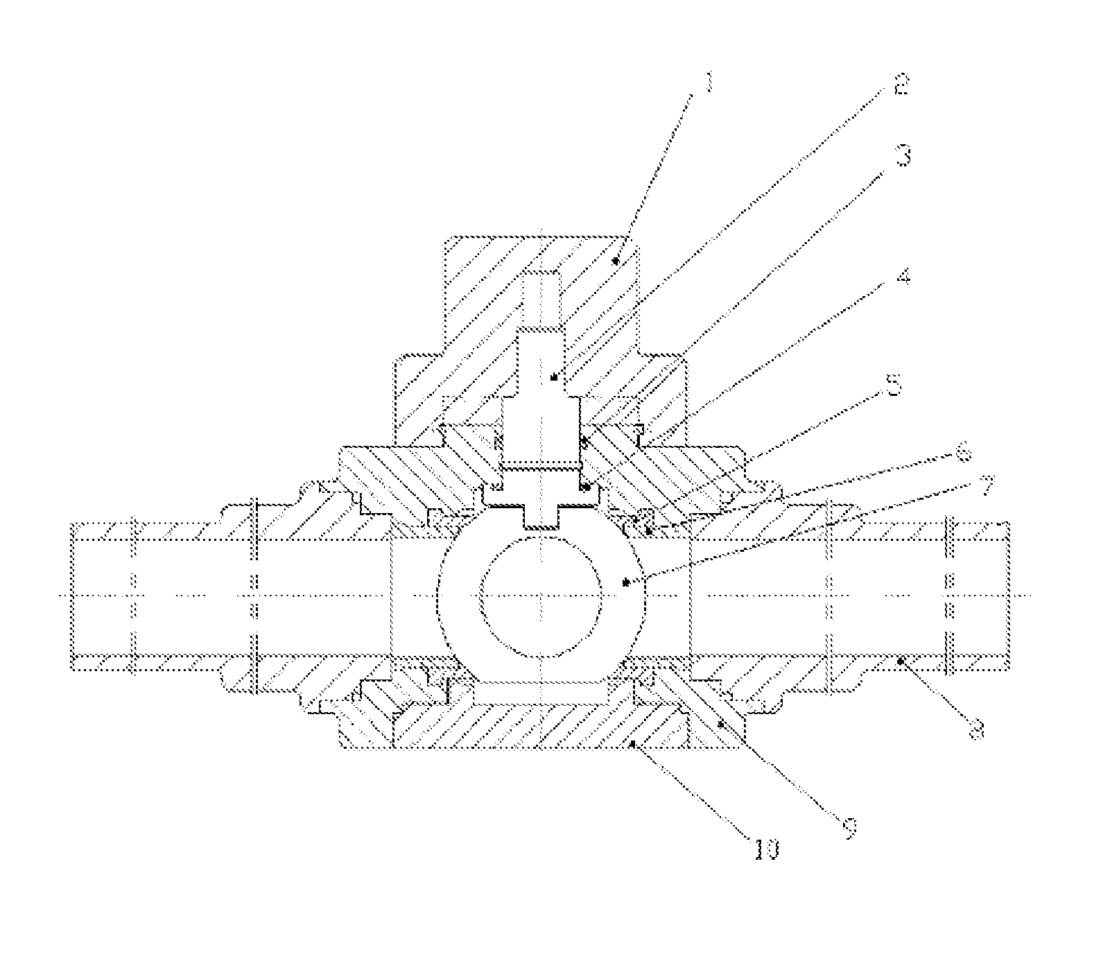 Bottom entry plastic ball valve