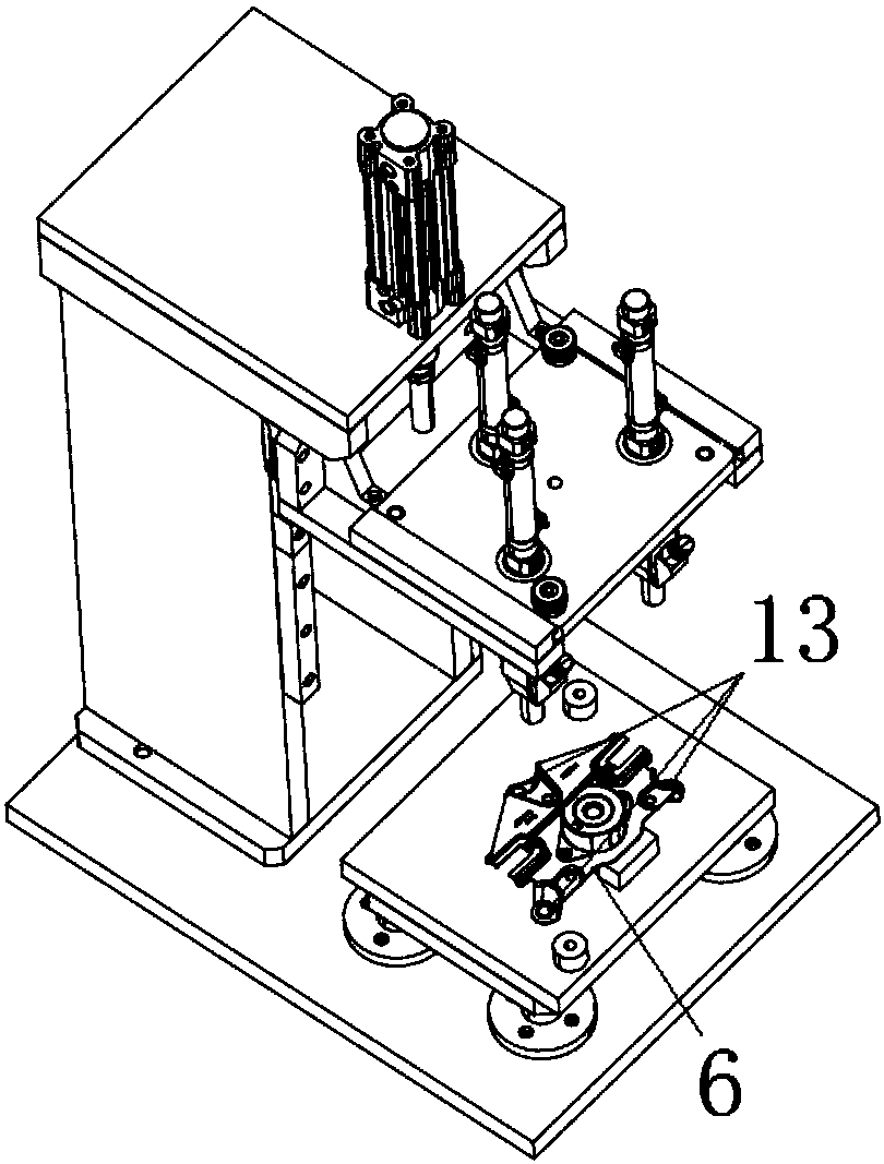 Press-riveting process for automobile glass lifter motor support