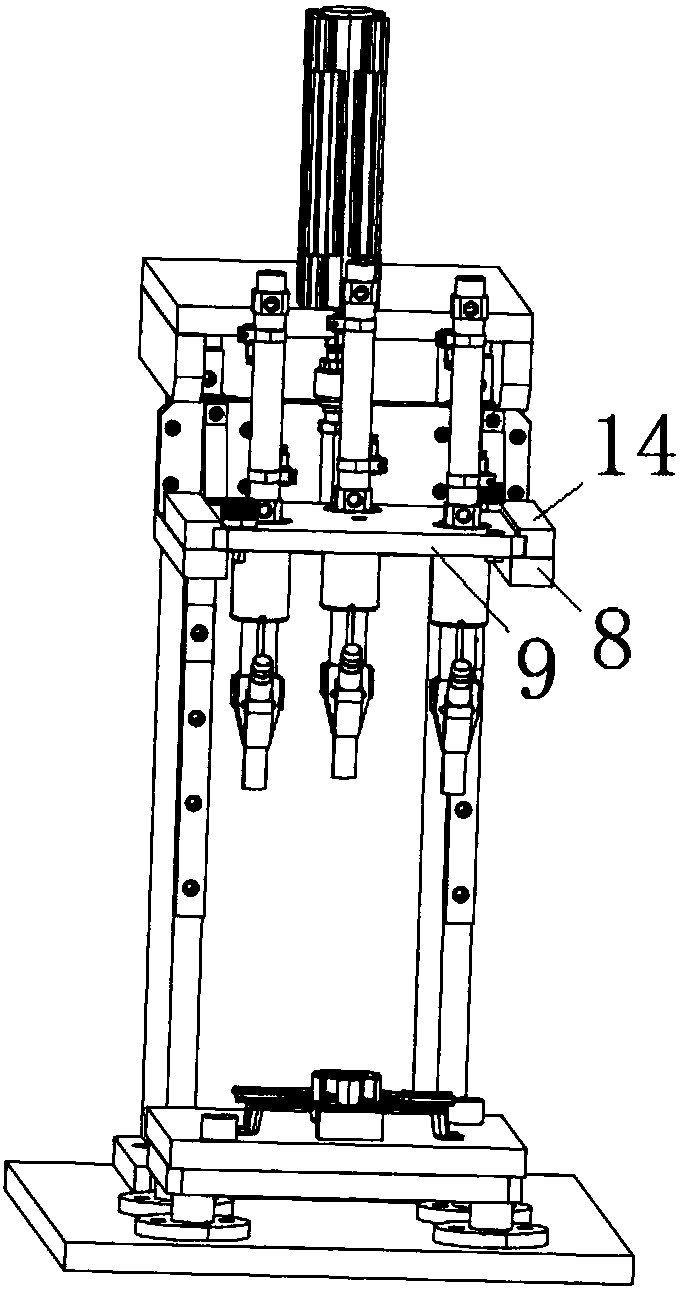 Press-riveting process for automobile glass lifter motor support