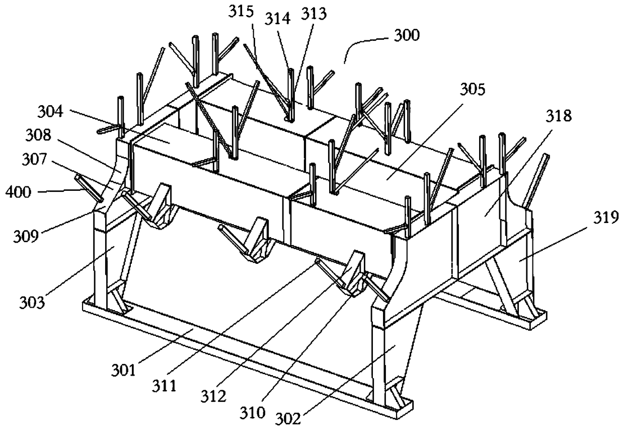 Portal frame system for lining trolley and lining trolley