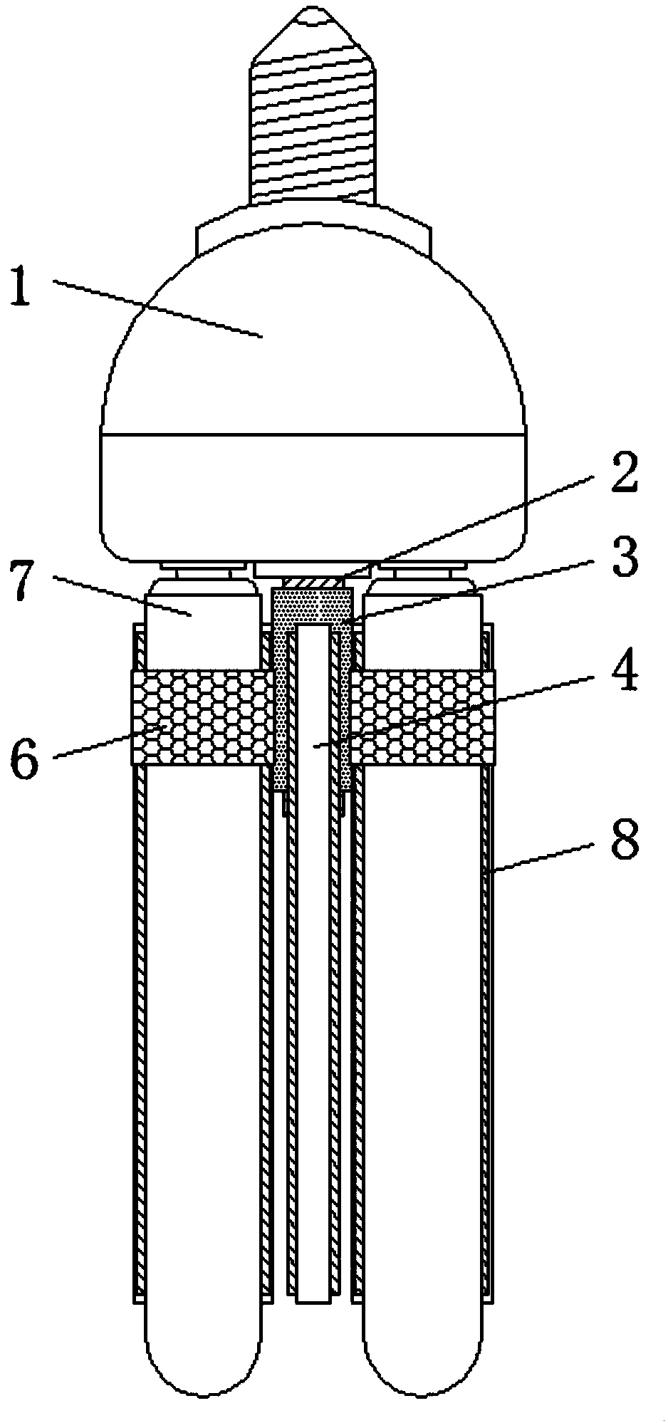 Three-tube-combination LED lighting source