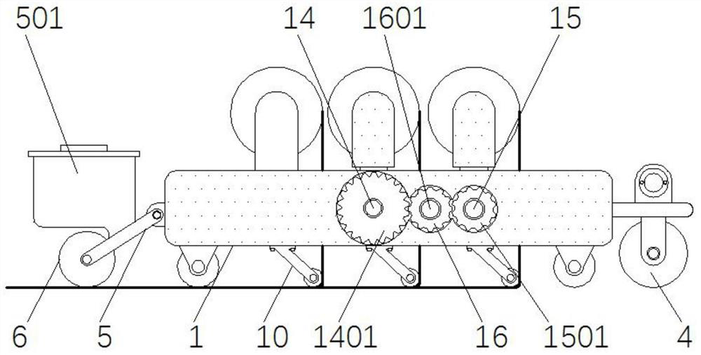 A self-propelled waterproof coil laying device for bridge construction