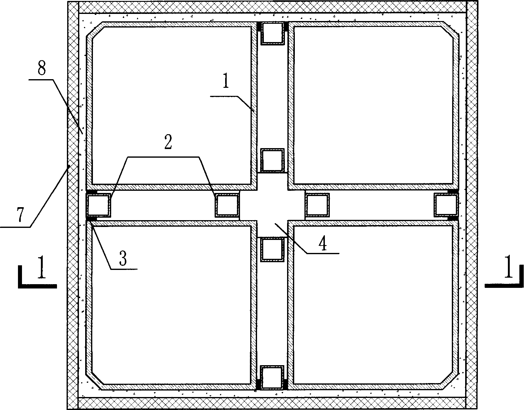 Mold and method for producing open-mouthed concrete box