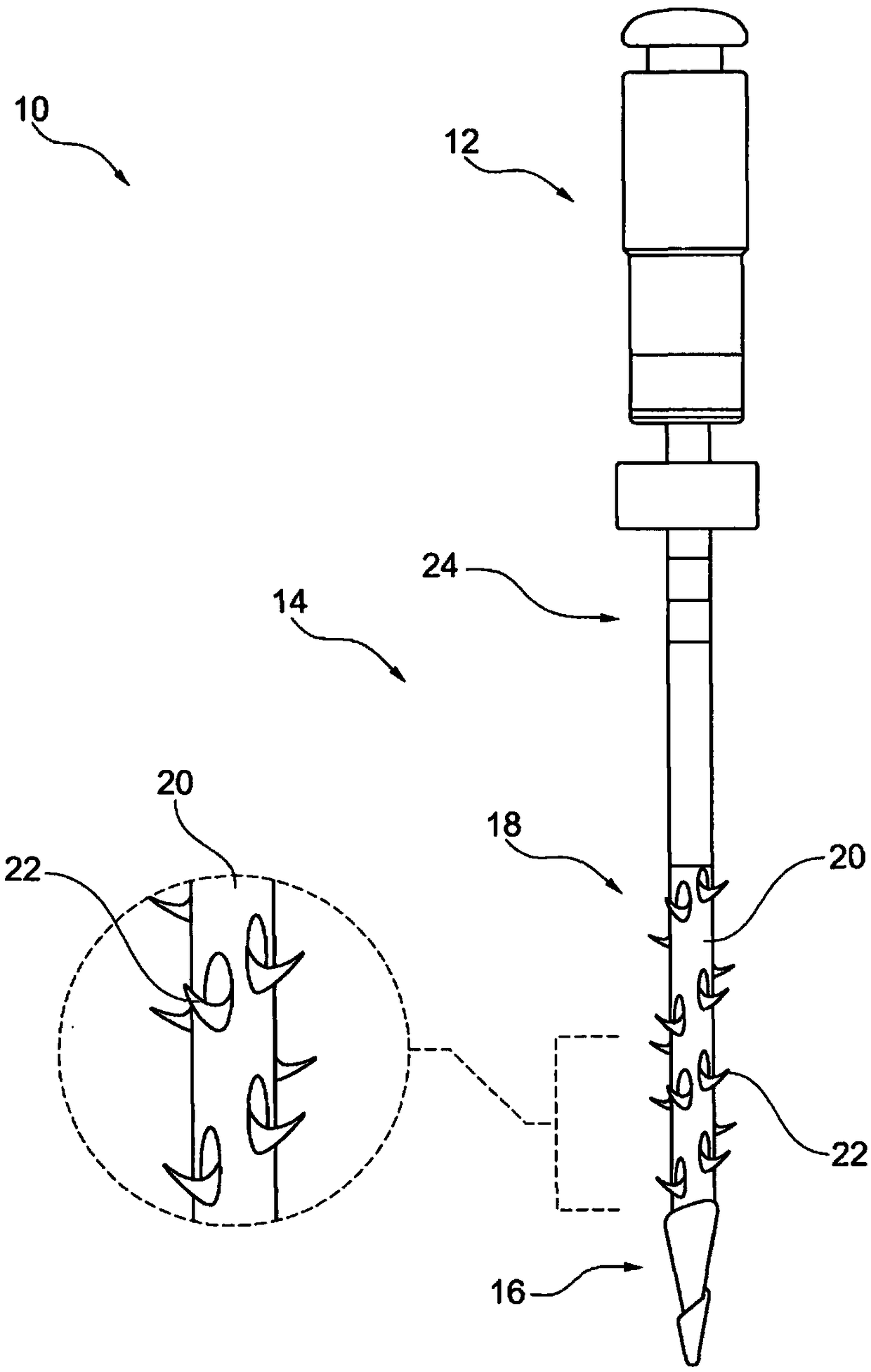 Medical device for removing tooth fragments