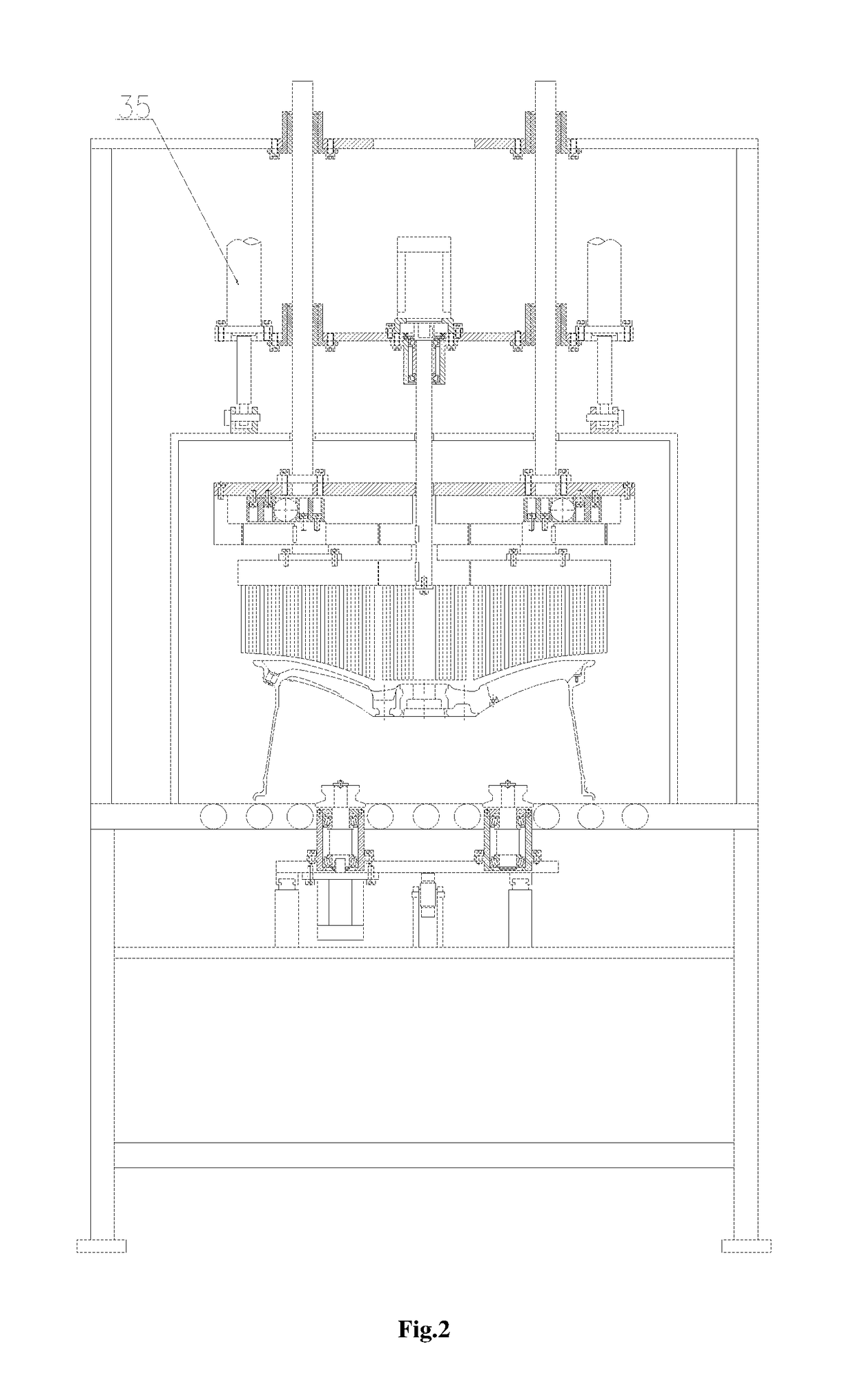 Device for burring front face of wheel