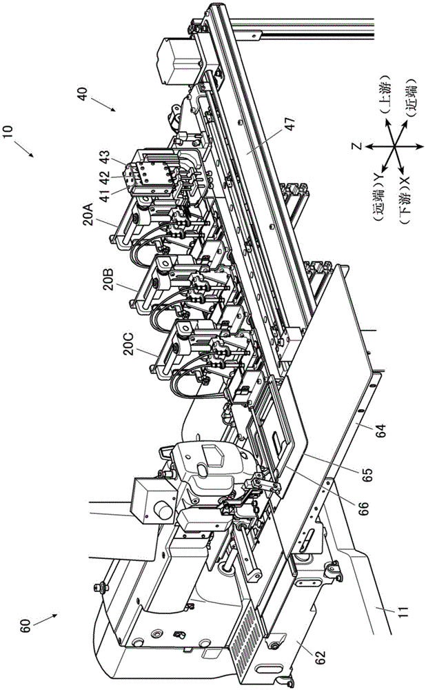 Label sewing device