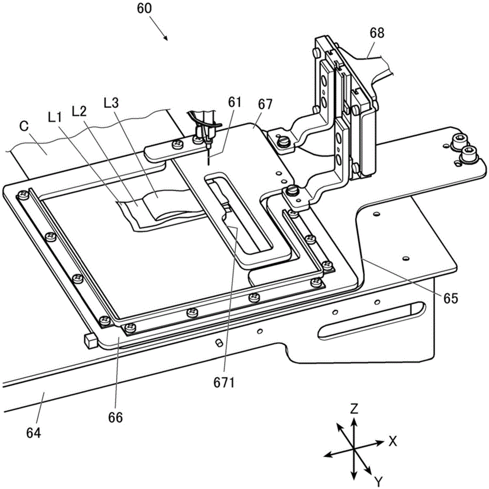 Label sewing device