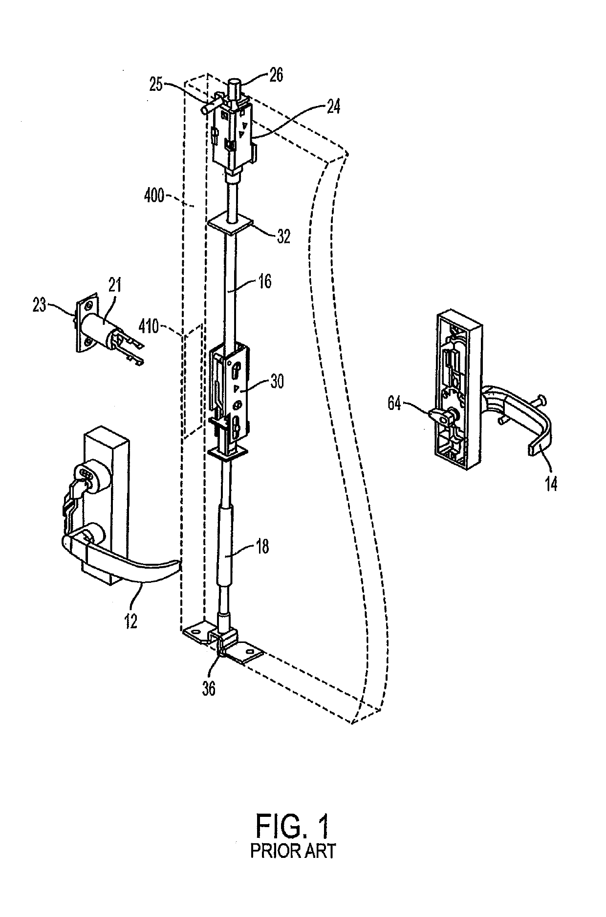 Mortise lock with multi-point latch system