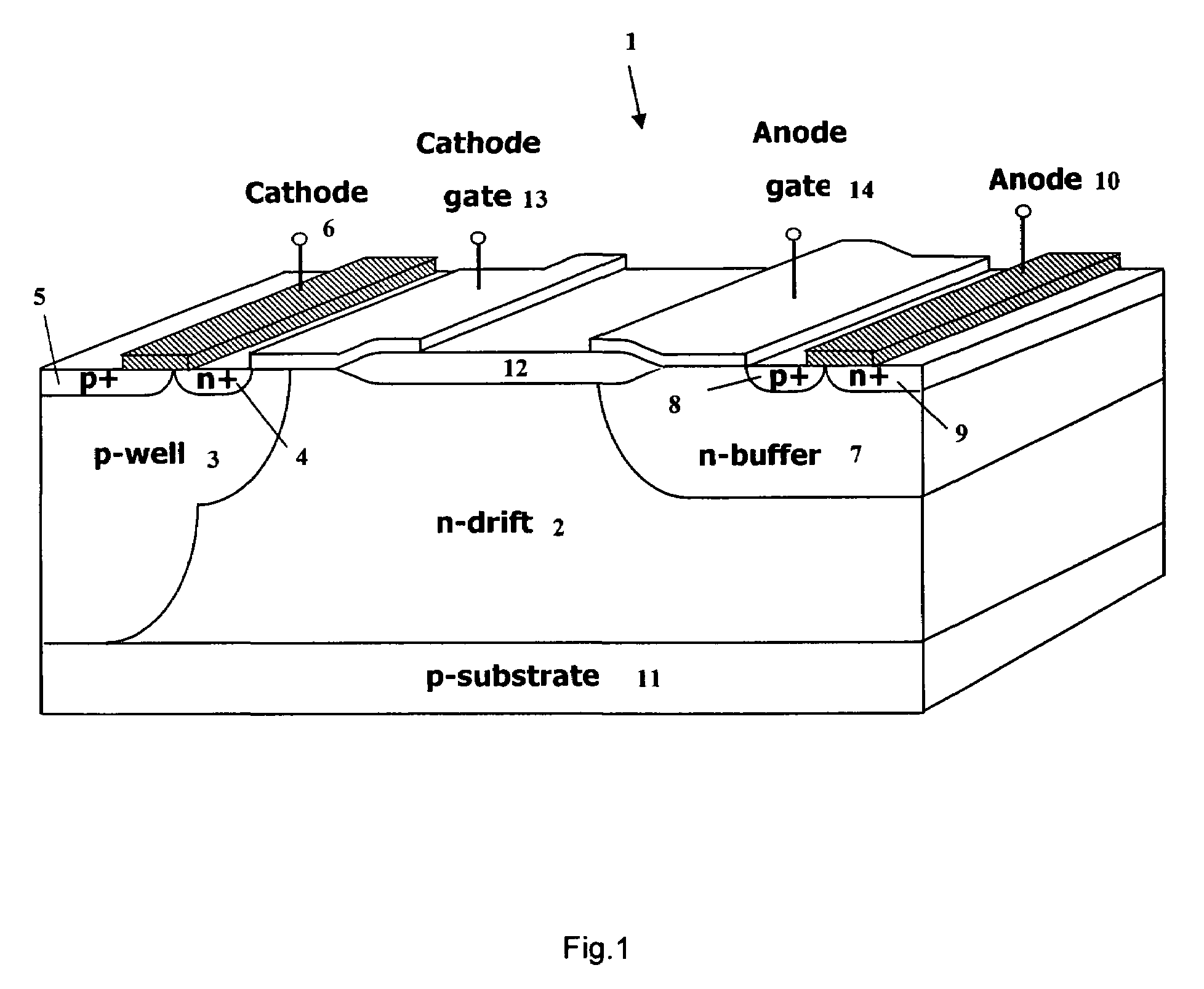 Bipolar high voltage/power semiconductor device having first and second insulated gated and method of operation