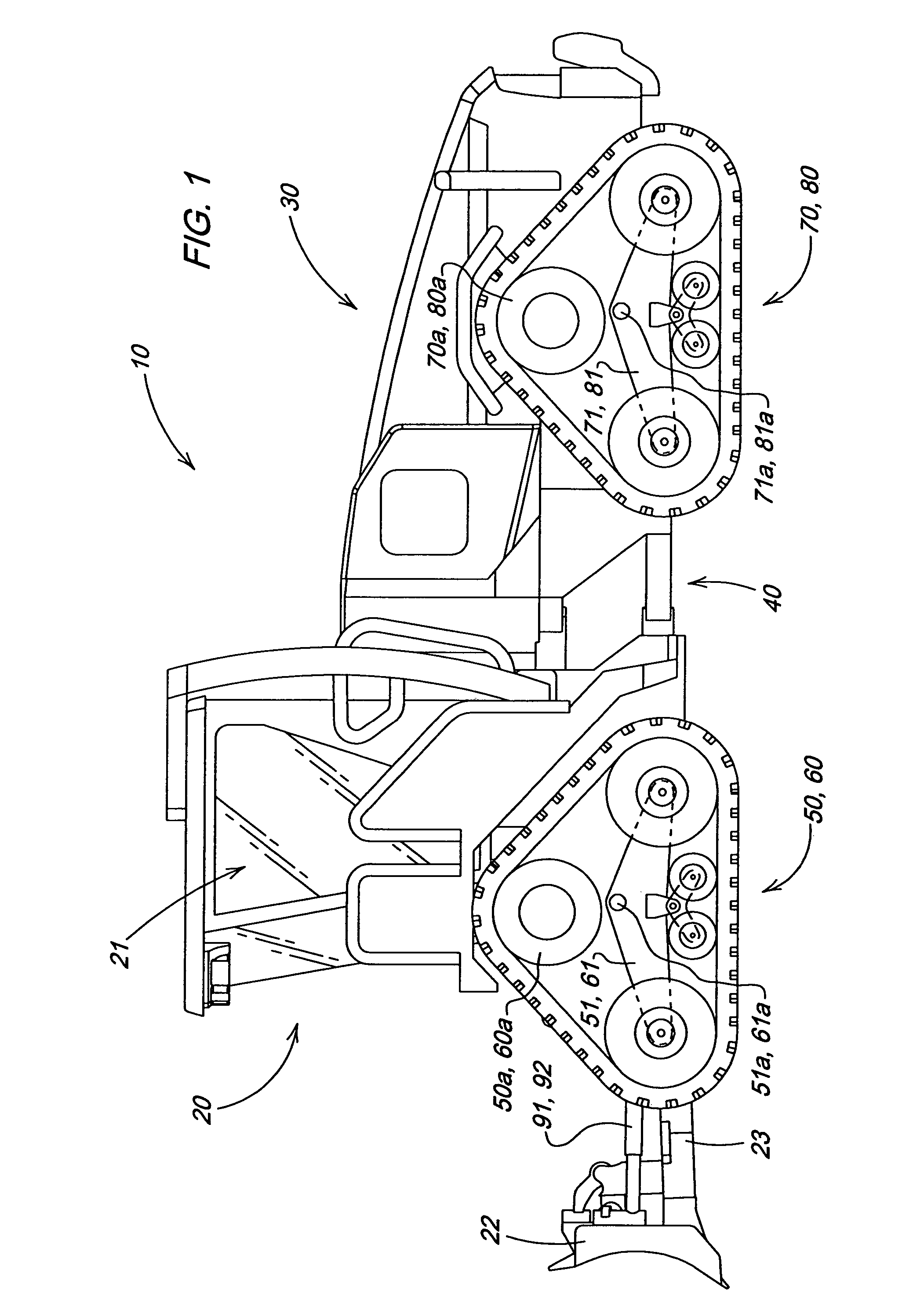 Articulated dozer with suspension and suspension lockout