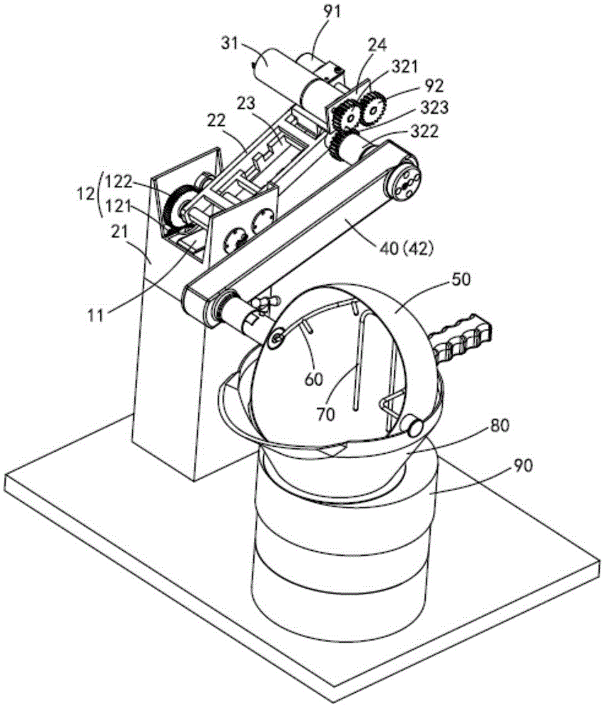 Cooking device and primary-frying and blanching system thereof