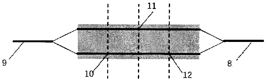 Symmetrical MZ structure double-core optical fiber and manufacturing method thereof