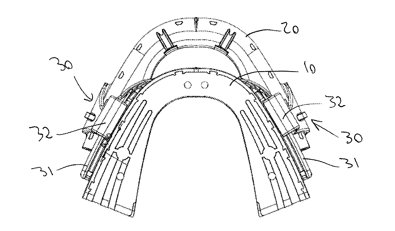 Intraoral orthosis, a method of fabricating such an orthosis, and a method of adjusting it