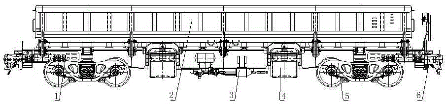 Novel self-dumping car with axle load of 27t