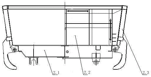 Novel self-dumping car with axle load of 27t