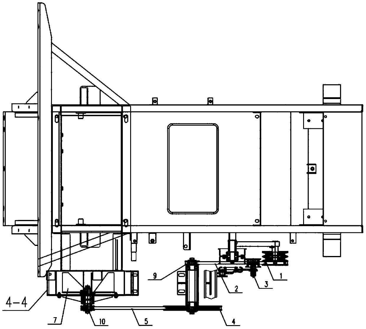 Belt drive type centrifugal fan driven dust suction device of combine harvester