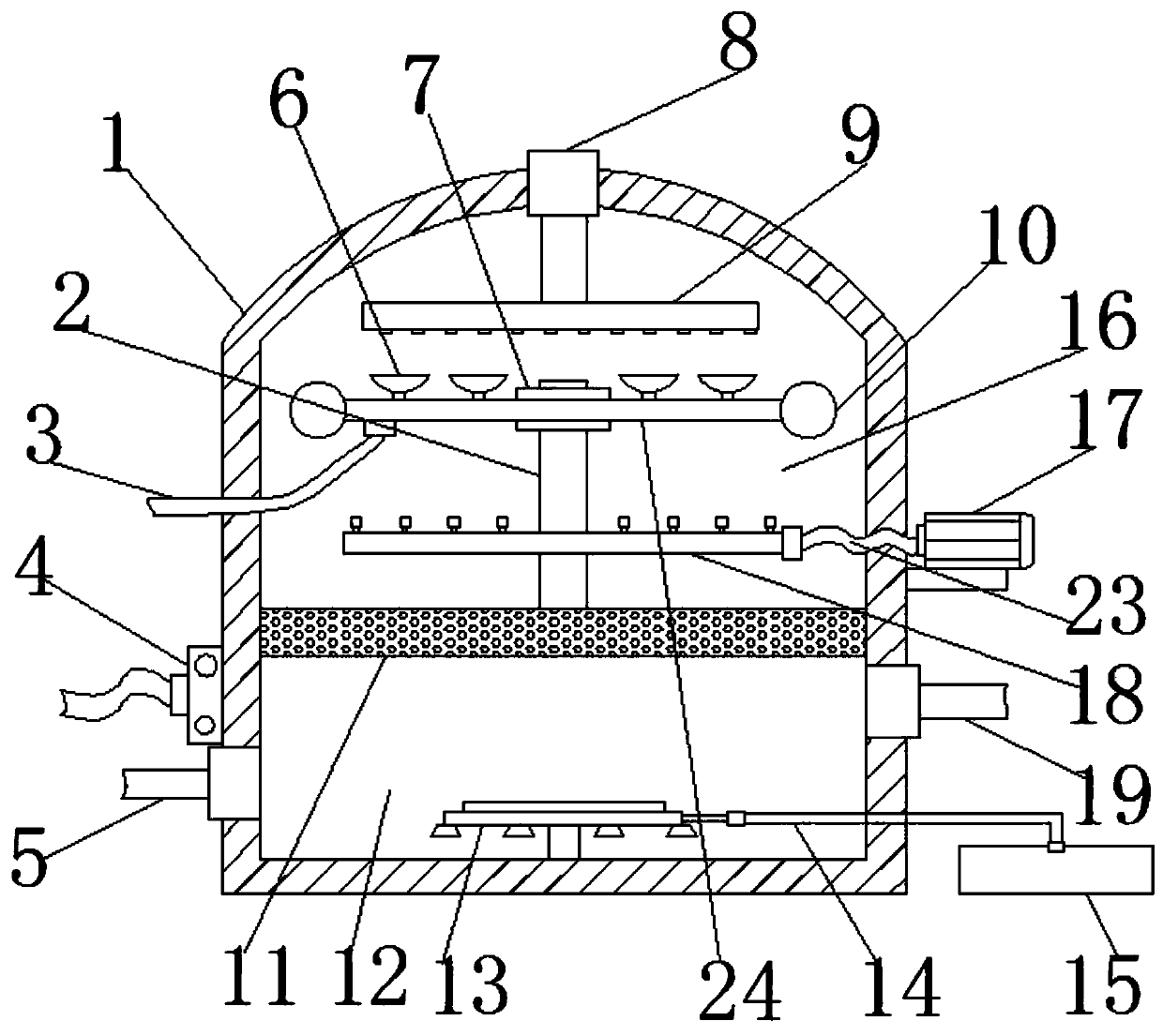 High-efficiency oil removal settling tank for oilfield produced water treatment