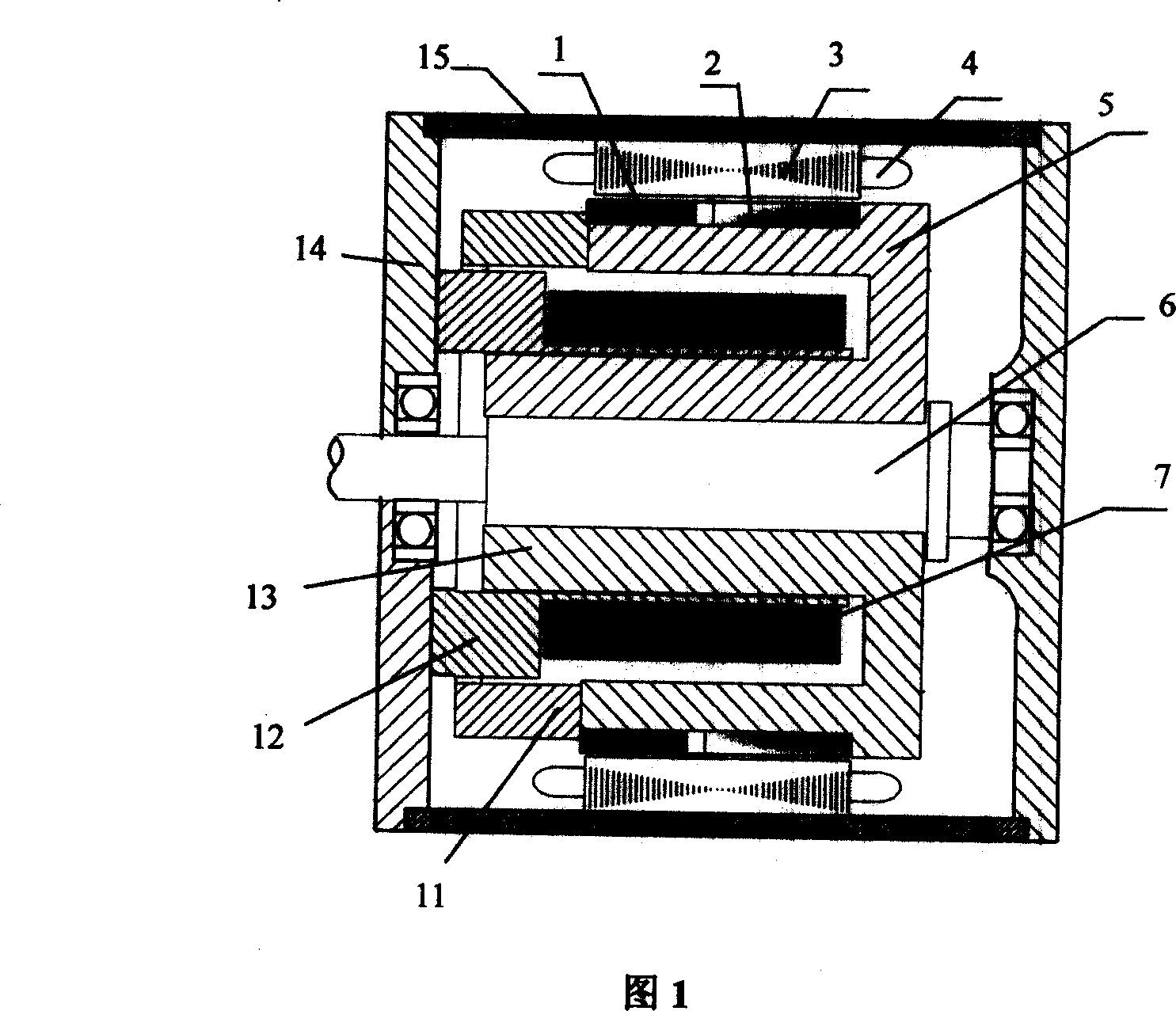 Non symmetrical interleaving mixed exciting synchronization motor