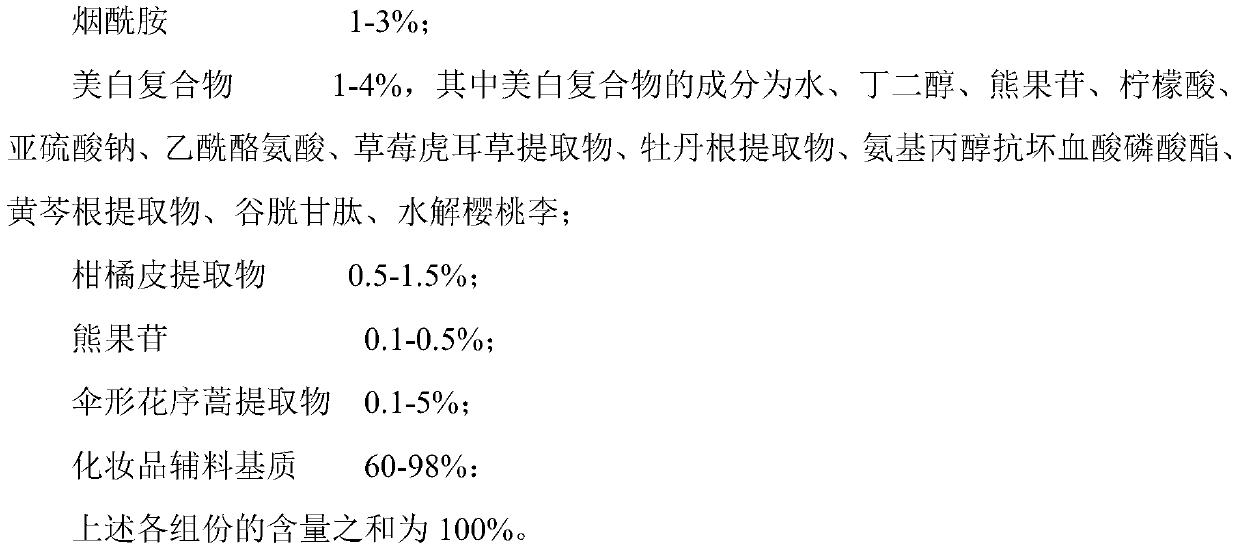 A kind of cosmetic composition containing whitening compound