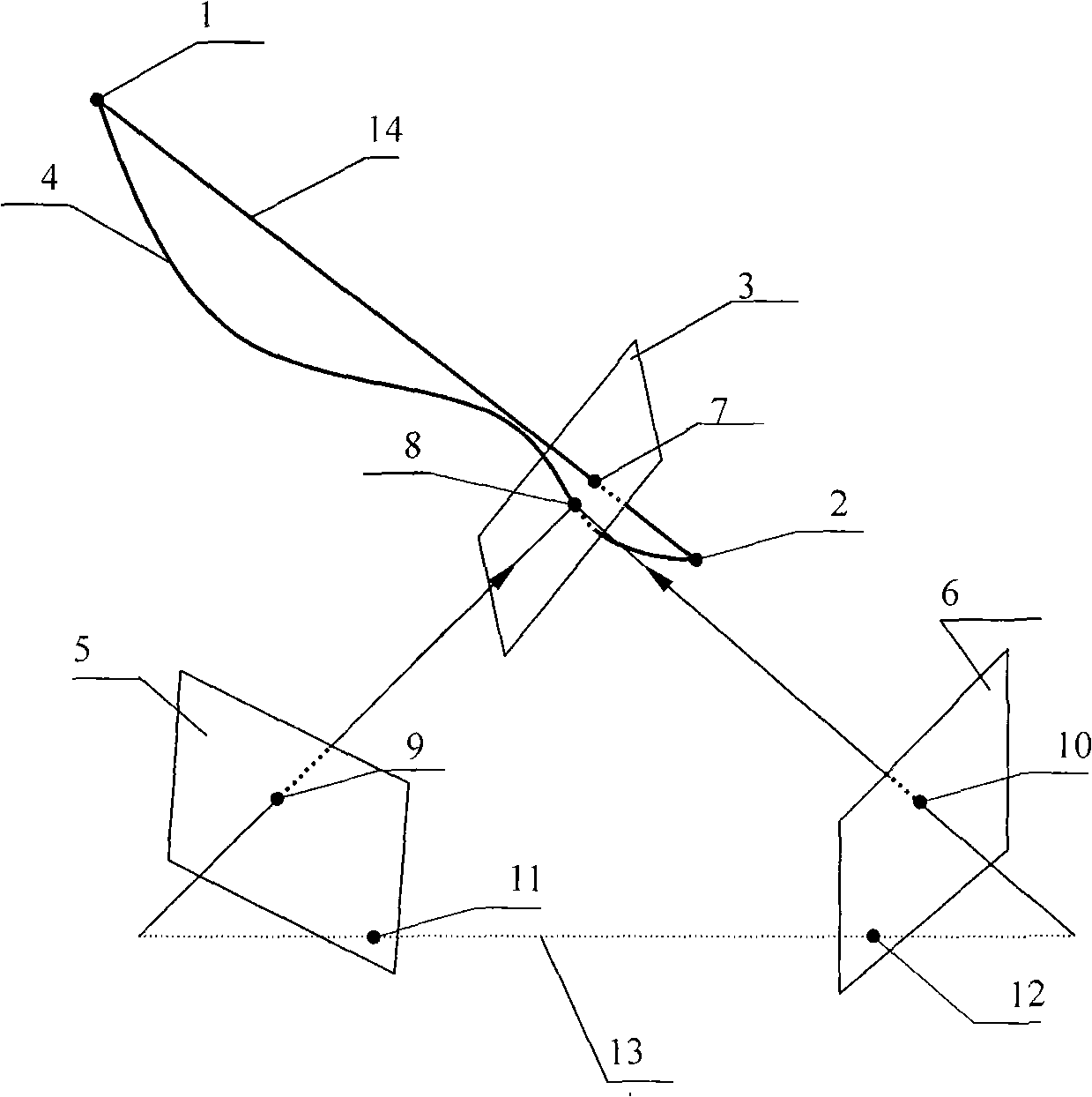 Method for automatically matching characteristic lines of close-range photogrammetry