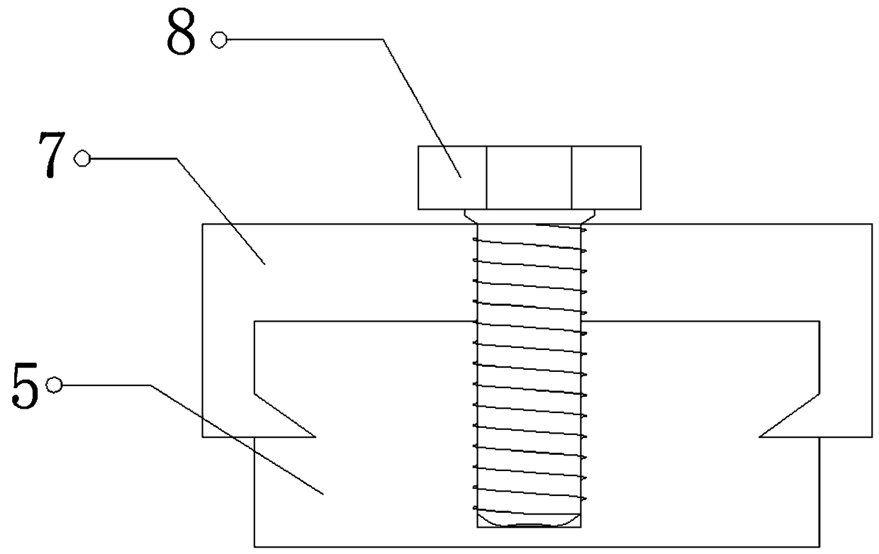 Excavator bucket tooth drilling clamping device for earth-rock construction engineering machine