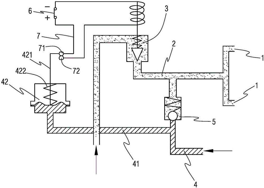 Self-locking control device used for starting electromagnetic valve