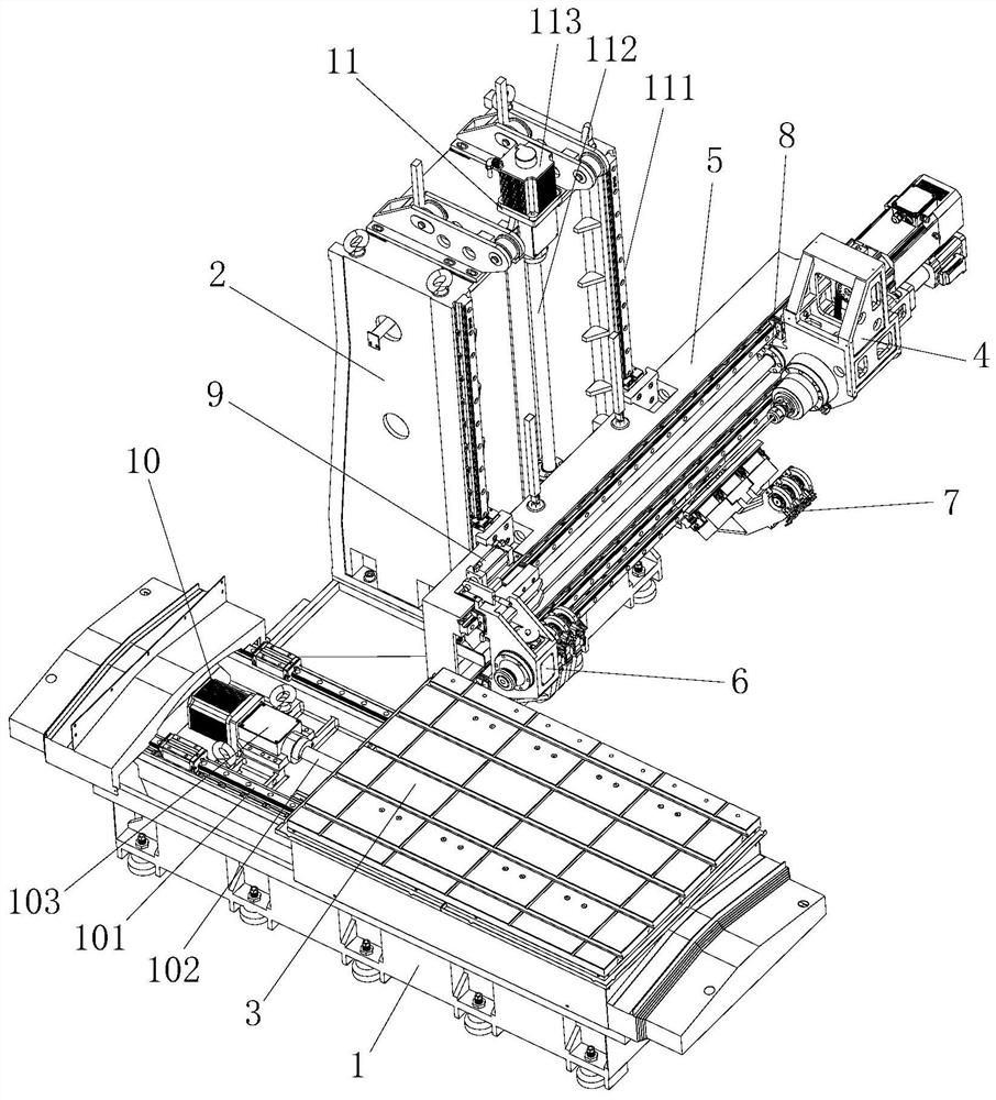 Drill bit support mechanism and horizontal deep hole drilling machine