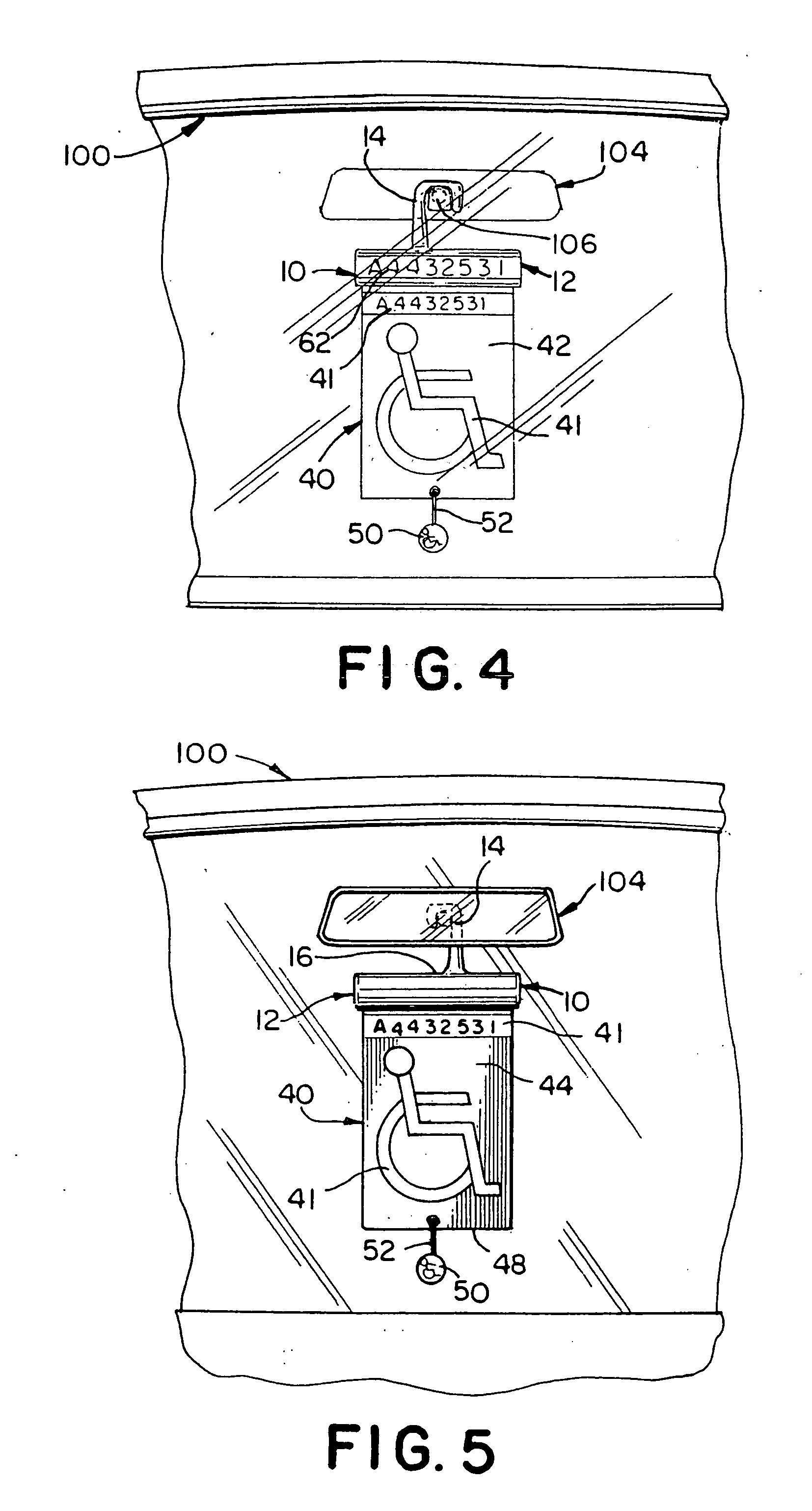 Device for displaying a disabled parking permit