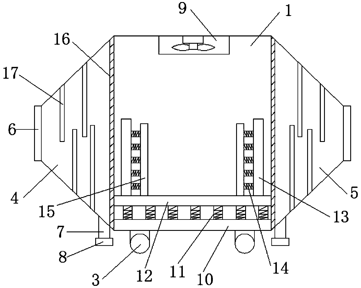 Dustproof cabinet of computer for agricultural machinery