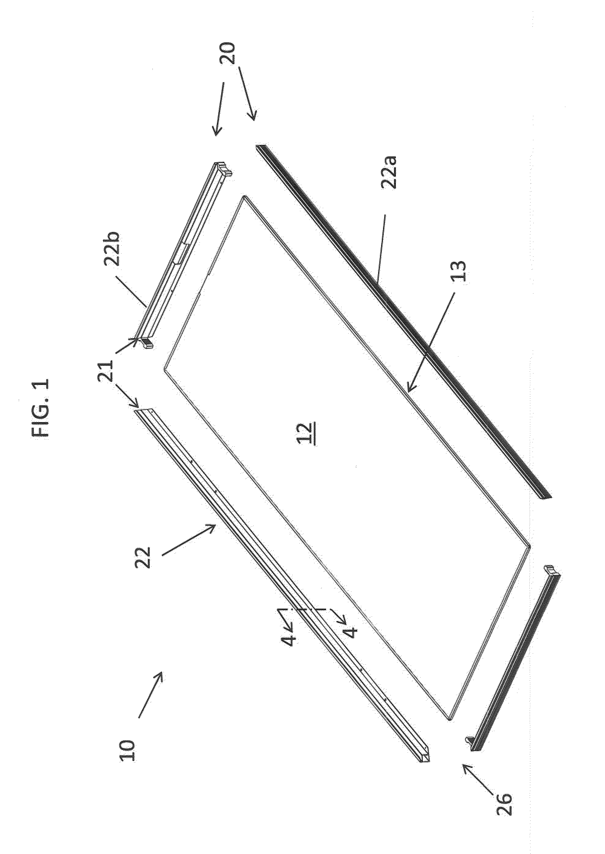 Frame for solar panels