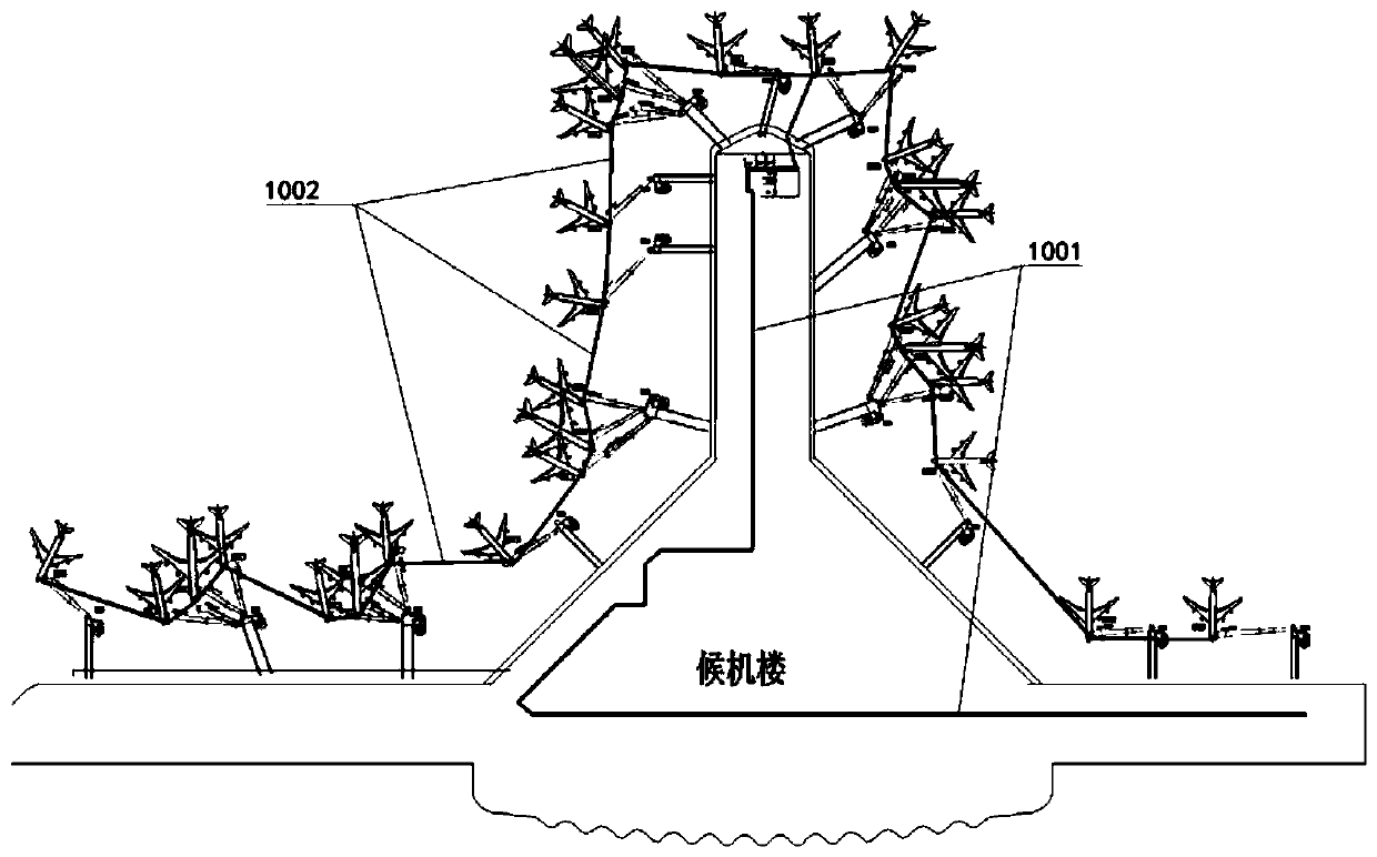 Airport ground vehicle-free service system