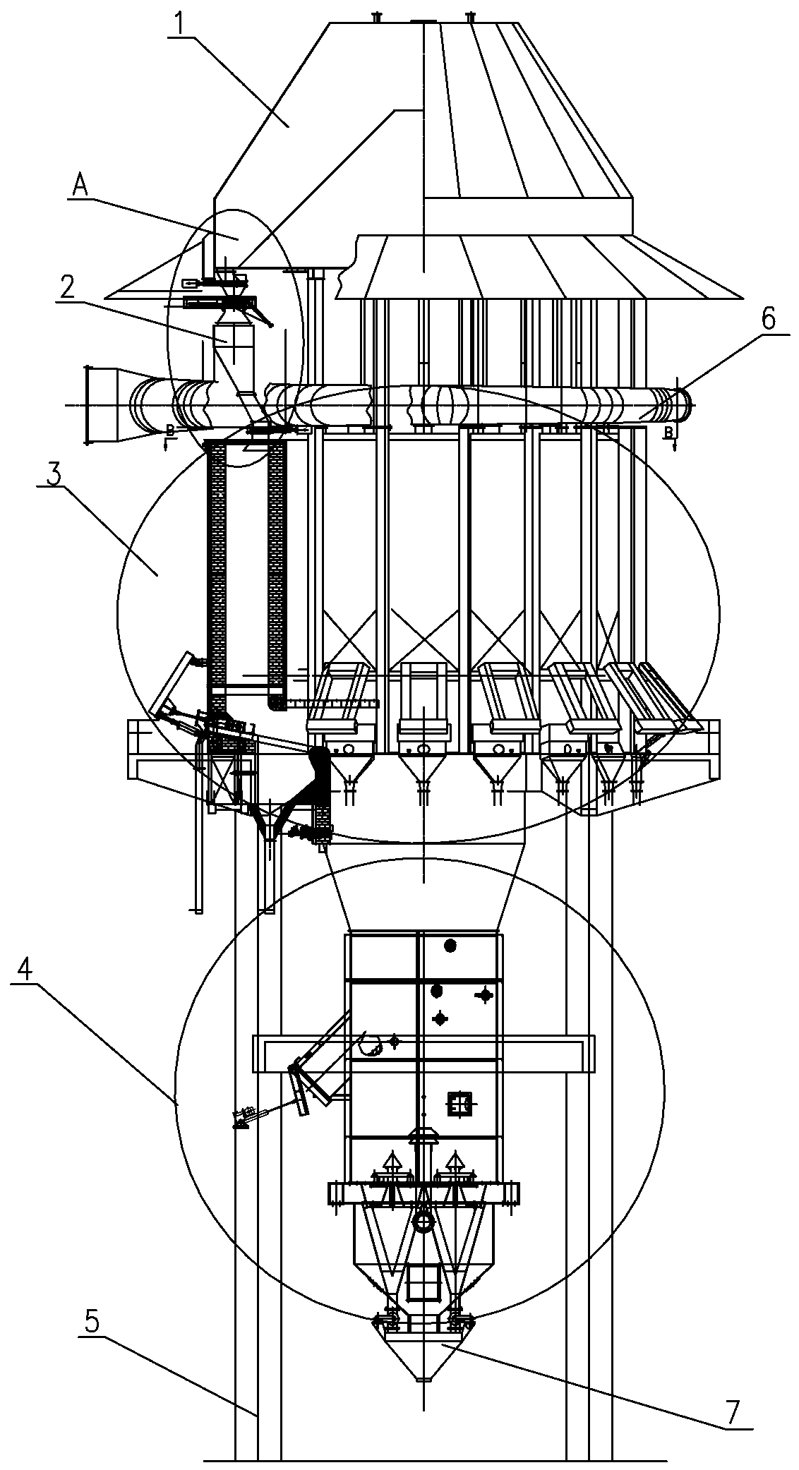 Energy-saving type active-lime terminal roasting kiln