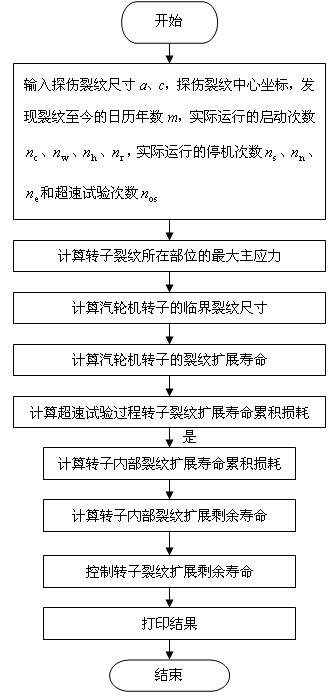 Device and method for monitoring crack propagation life of turbine rotor